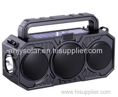 Outdoor wireless bluetooth speaker dual solar with flashlight plug card player sound