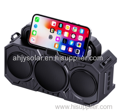 Outdoor wireless bluetooth speaker dual solar with flashlight plug card player sound
