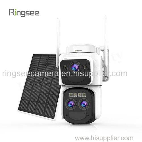 Ringsee Three-lens Solar Security Camera | 4K Smart Detection Full-Color Night Vision