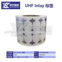 Customized tags 860-960 mhz Long Range u8 UHF RFID Dry Inlay