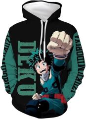 Adult Deku Hoodies Cosplay Costume Shoto Novelty Pullover Sweatshirt