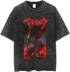 Y2K Tops Men's 90s Vintage Berserk Anime Graphic Shirts Summer Casual Tee Streetwear Harajuku Top Tshirt