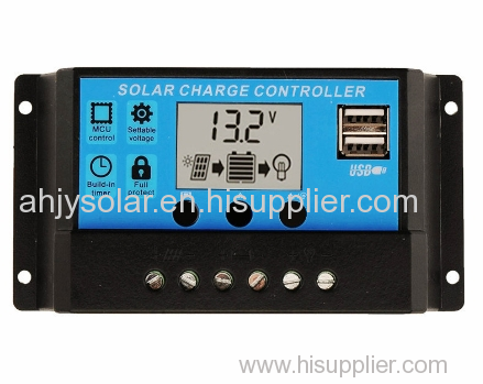 Solar Controller 10A20A30A12/24V automatic identification of battery voltage LCD display with USB5V