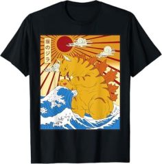 Catzilla Cat Japanese Anime Kawaii Funny Graphic Tees Men T-Shirt