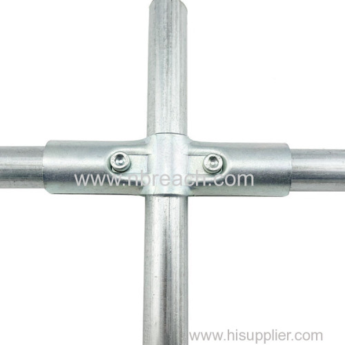3 Way Cross Metal Joint Steel Corner Fitting End Rails Clamps 3/4" Metal Joint Tubing Clamp 180 Degree Structural Pipe C