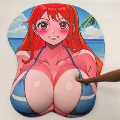3D Mouse Pad Oppai Mousepad with Soft Gel Wrist Rest Anime Manga Gaming Boob pad Anti-Slip Mouse Mat