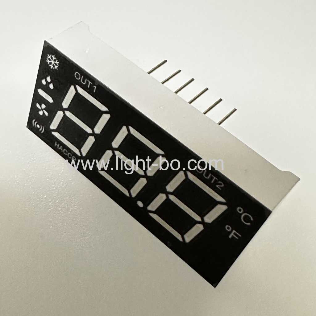 Pantalla LED blanca ultrabrillante de 7 segmentos, 3 dígitos, 12,7 mm, cátodo común para panel de control de refrigeración