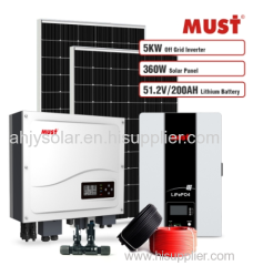 MUST PV System 5KW Hybrid Grid-Tie Solar Inverter Package