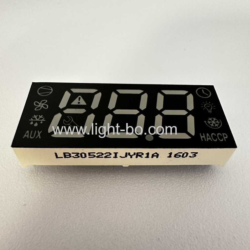 Pantalla LED de 7 segmentos, verde/amarillo/rojo súper brillante, de ánodo común de tres dígitos de China para control de refrigerador.