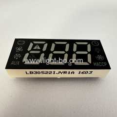 China Triple digit common anode super bright green/yellow/red 7 segment led display for Refrigerator control.