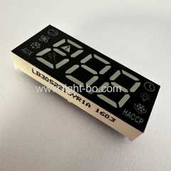 China Triple digit common anode super bright green/yellow/red 7 segment led display for Refrigerator control.
