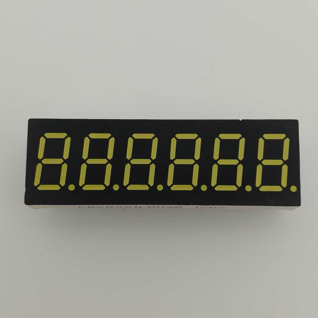 Pantalla LED blanca de ánodo común de 7 segmentos, 6 dígitos y 0,36 pulgadas de alta calidad para controlador de procesos