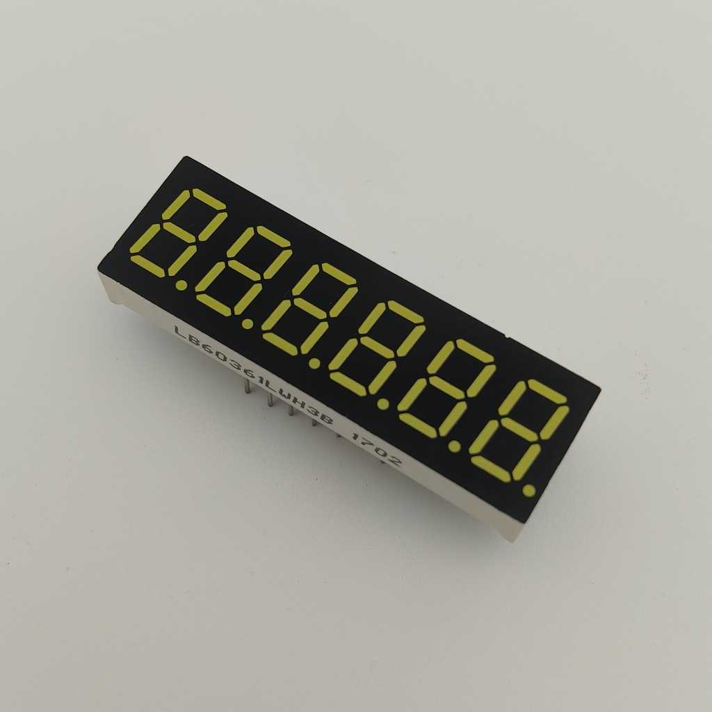 Pantalla LED blanca de ánodo común de 7 segmentos, 6 dígitos y 0,36 pulgadas de alta calidad para controlador de procesos