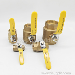 Brass Valve Factory OEM DN50 Yellow Body High Pressure Red Long Handle Female Thread 2 Inch Brass Ball Valve