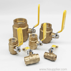 Brass Valve Factory OEM DN50 Yellow Body High Pressure Red Long Handle Female Thread 2 Inch Brass Ball Valve