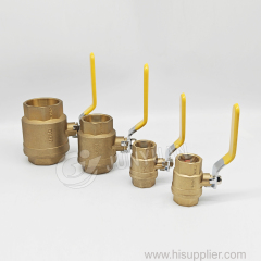 Brass Valve Factory OEM DN50 Yellow Body High Pressure Red Long Handle Female Thread 2 Inch Brass Ball Valve