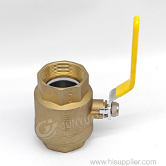 Brass Valve Factory OEM DN50 Yellow Body High Pressure Red Long Handle Female Thread 2 Inch Brass Ball Valve