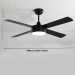 Silent fan light high wind frequency conversion restaurant ceiling fan light modern and simple living room light