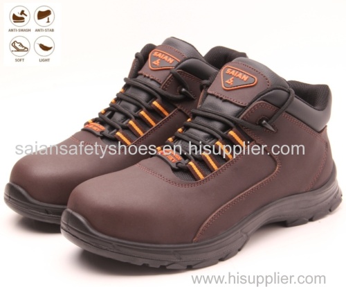 OEM Factory's Hot Sale Men's Nubuck Leather Safety Shoes Anti-Static Slip Proof with Steel Toe Work Suitable