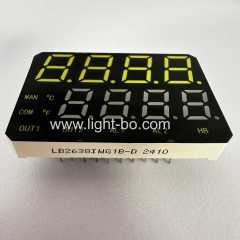 Dual Line 4+4 Digit White /Pure Green Customized 7 Segment LED Display Common Anode for process control