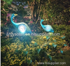 Solar Glass Globe Peacock Light