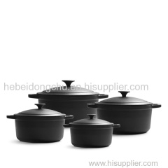 Hot Selling Black round Camping Saucepan 20/23/26/28 cm Non Stick Cookware Set Cheap Cookware Dutch oven Cast Iron stock