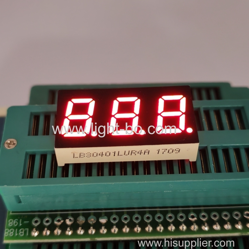 Affichage LED rouge ultra lumineux à 3 chiffres et 7 segments de 0,4 po cc pour indicateur de température