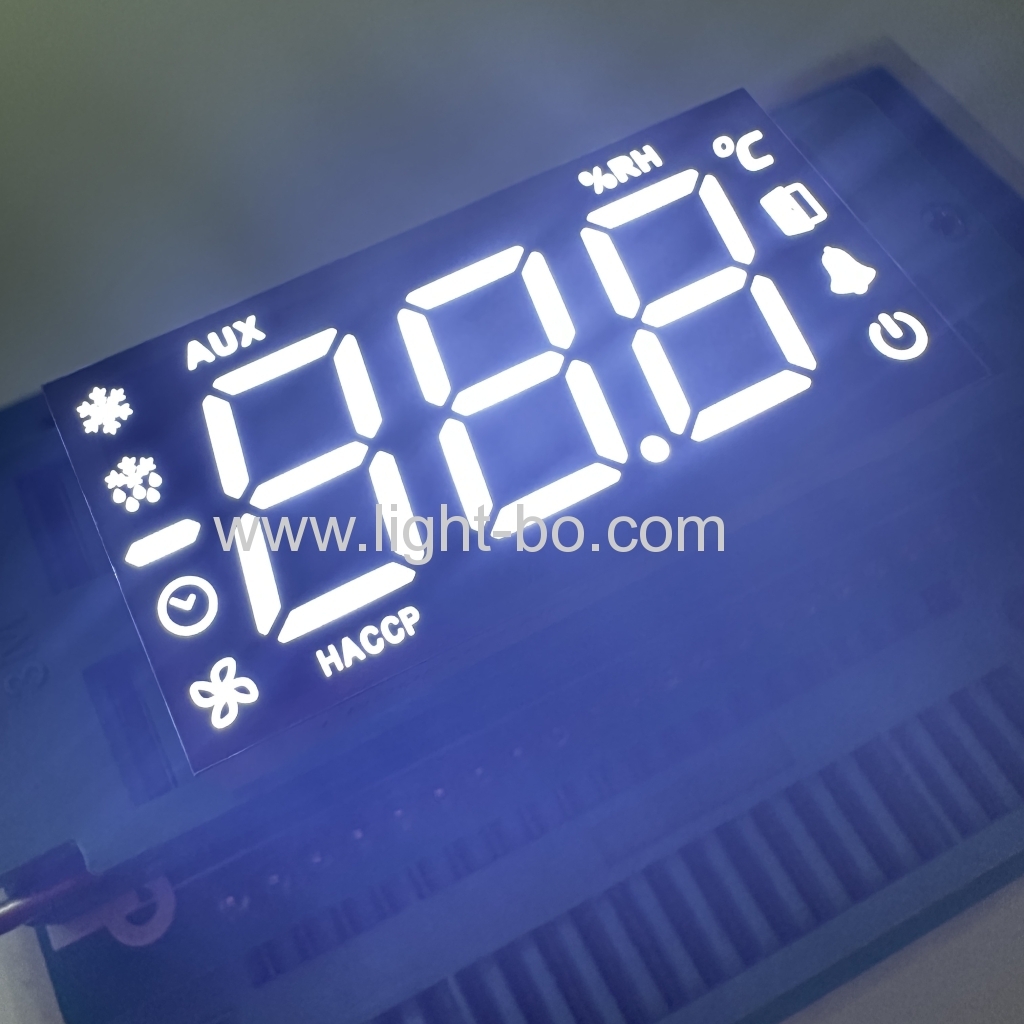 Display LED a 7 segmenti personalizzato, 3 cifre, 12,7 mm, catodo comune bianco per pannello di controllo del frigorifero
