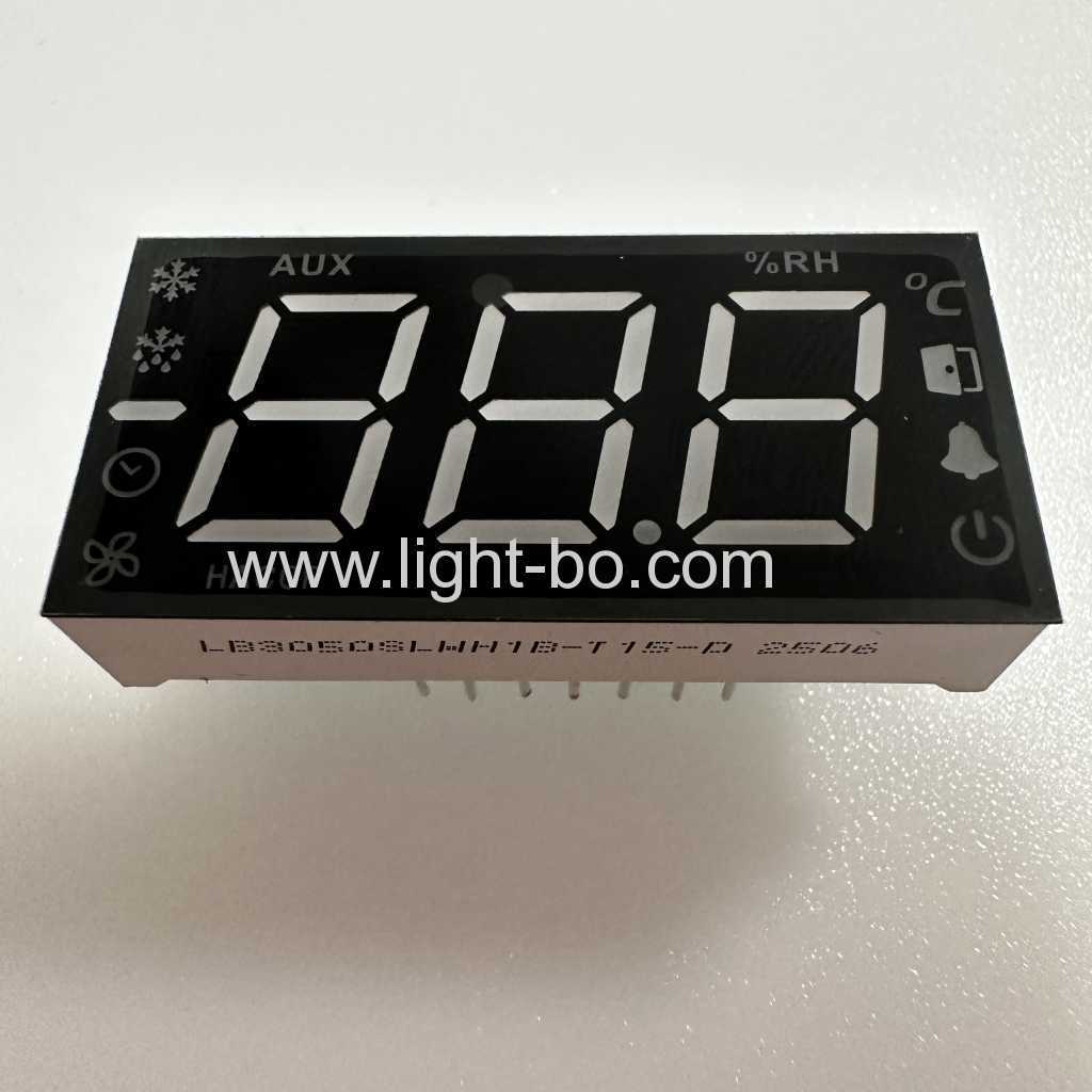 Display LED a 7 segmenti personalizzato, 3 cifre, 12,7 mm, catodo comune bianco per pannello di controllo del frigorifero