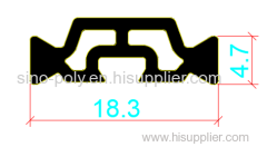 18.3mm PA66GF25 Hollow Chamber Thermal Break Polyamide Insulating Profiles