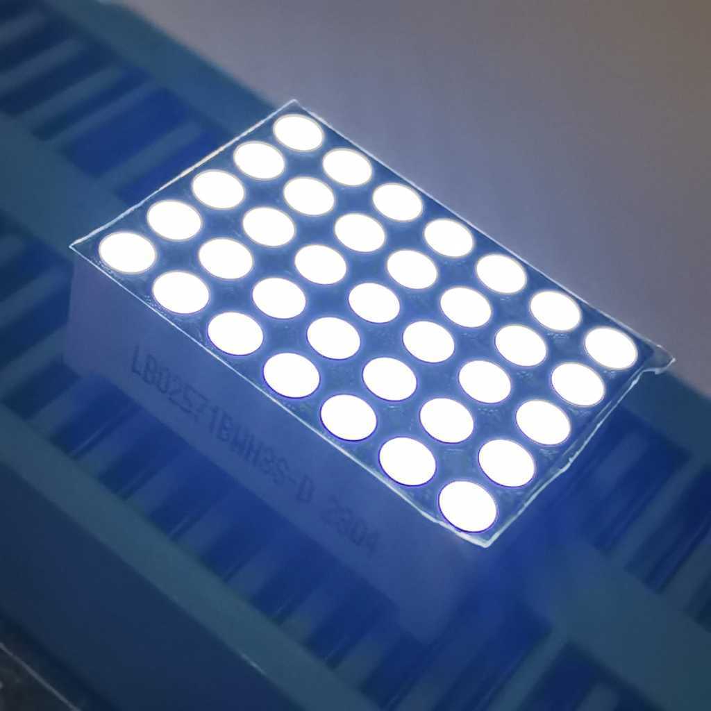 Display de LED de matriz de pontos verde de 1,26 polegadas, 3 mm, 5 x 7