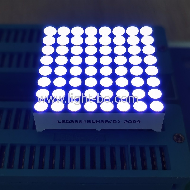 displays de led de matriz de pontos 8 x 8 de 2,4 polegadas, 5 mm, azul ultra brilhante