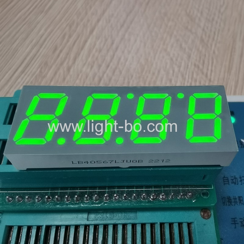 4-stellige 0,3" gemeinsame Kathode, superhelle grüne 7-Segment-LED-Uhrenanzeigen