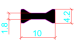 10mm PA66GF25 Hollow Chamber Thermal Break Polyamide Insulating Profiles