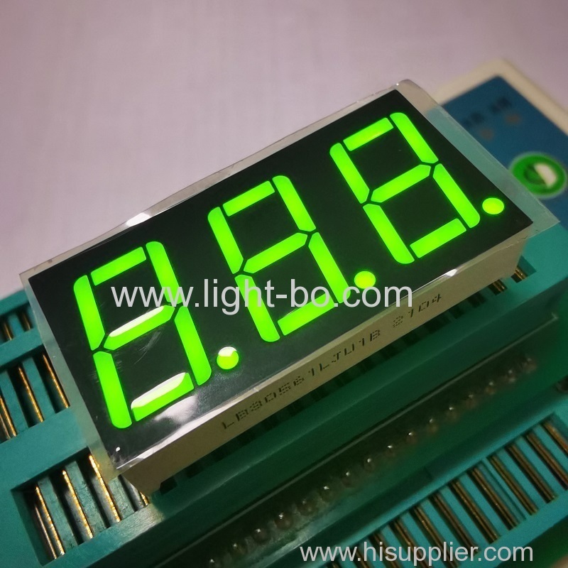 Display LED amarelo verde de três dígitos ultra brilhante cátodo comum para eletrodomésticos