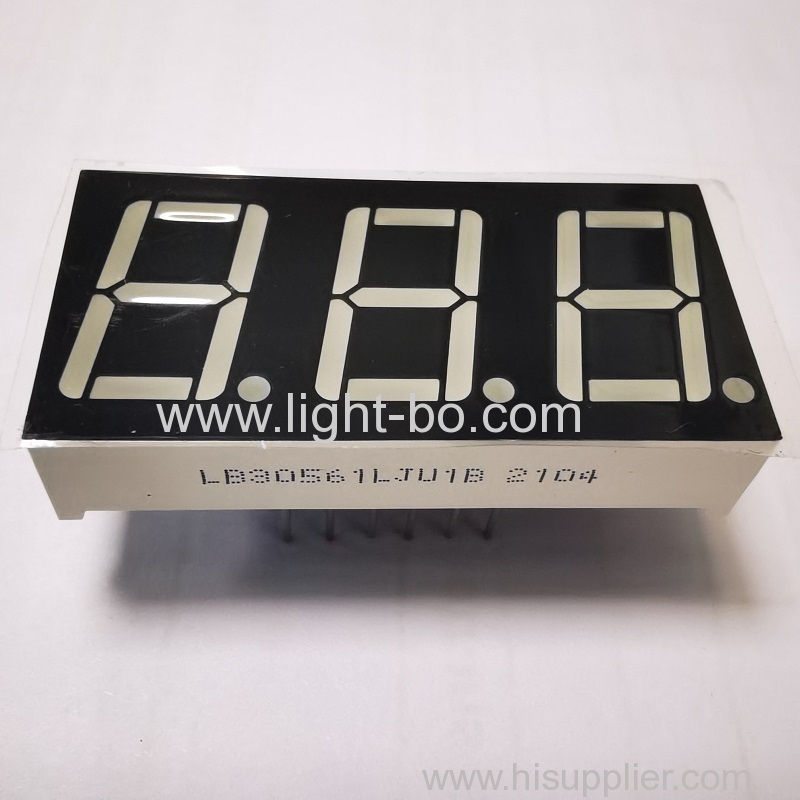 Display LED amarelo verde de três dígitos ultra brilhante cátodo comum para eletrodomésticos
