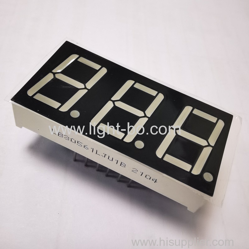 Display LED amarelo verde de três dígitos ultra brilhante cátodo comum para eletrodomésticos