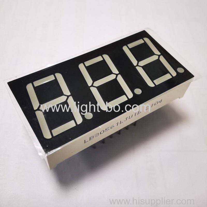Display LED amarelo verde de três dígitos ultra brilhante cátodo comum para eletrodomésticos