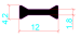 12mm PA66GF25 Hollow Chamber Thermal Break Polyamide Insulating Profiles