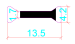 13.5mm PA66GF25 Hollow Chamber Thermal Break Polyamide Insulating Profiles