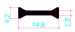 14.8mm PA66GF25 Hollow Chamber Thermal Break Polyamide Insulating Profiles