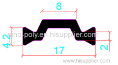 17mm PA66GF25 Hollow Chamber Thermal Break Polyamide Insulating Profiles