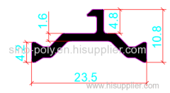 23.5mm PA66GF25 Hollow Chamber Thermal Break Polyamide Insulating Profiles