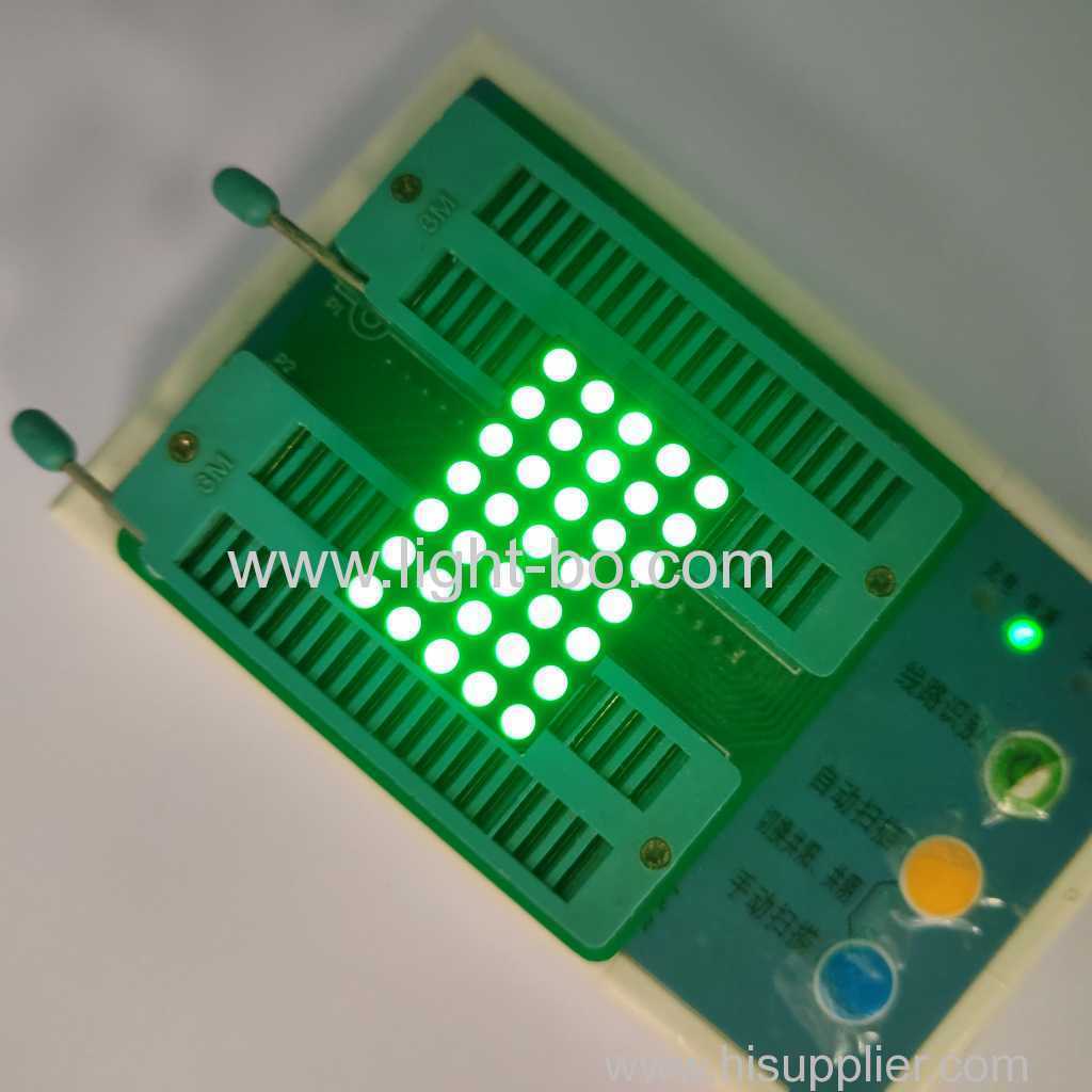 Affichage à LED à matrice de points vert pur 3 mm 5 x 7 pour indicateur d'horloge de fuseau horaire numérique