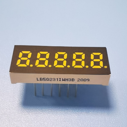 Kleine 0,23 Zoll 5-stellige 7-Segment-LED-Anzeige mit gemeinsamer Anode und weißer Farbe zur Motorsteuerung