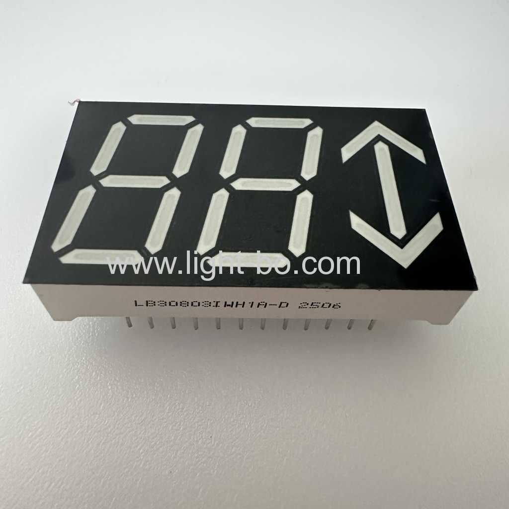 Display LED de seta de 3 dígitos ultra brilhante de 0,8 polegadas personalizado para indicadores de posição de elevação