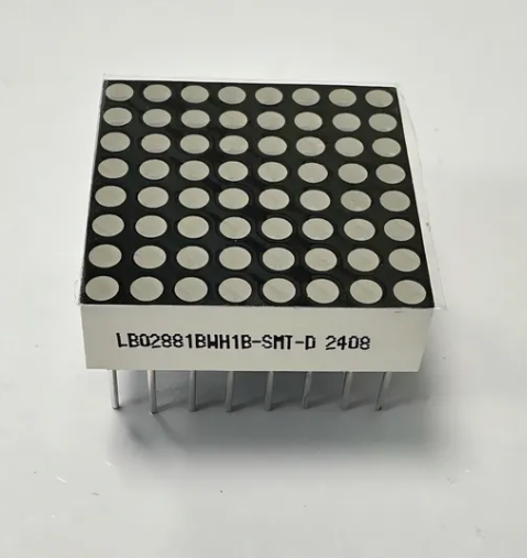 Pantalla LED de matriz de puntos ultrabrillante, blanca, de 1,9 mm y 8 x 8, de 20,2 x 20,2 mm para señalización móvil.