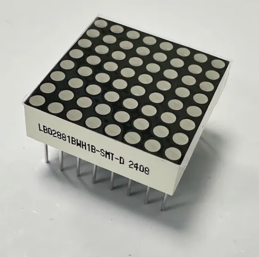 Pantalla LED de matriz de puntos ultrabrillante, blanca, de 1,9 mm y 8 x 8, de 20,2 x 20,2 mm para señalización móvil.