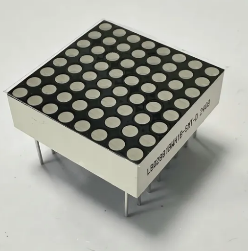 Pantalla LED de matriz de puntos ultrabrillante, blanca, de 1,9 mm y 8 x 8, de 20,2 x 20,2 mm para señalización móvil.
