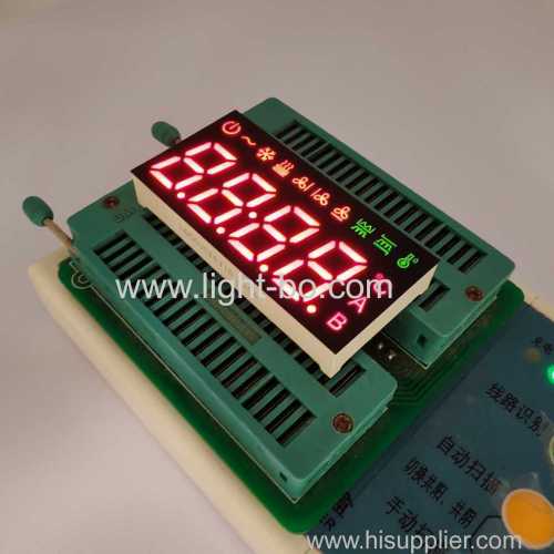 display LED verde/vermelho de 4 dígitos e 7 segmentos para controlador de ar condicionado